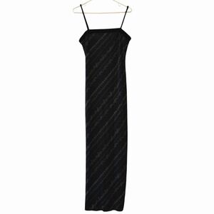 VTG Ecru Studio Maxi Dress Gown Y2K Black Floral Velvet Whimsigoth Fairy‎ Large